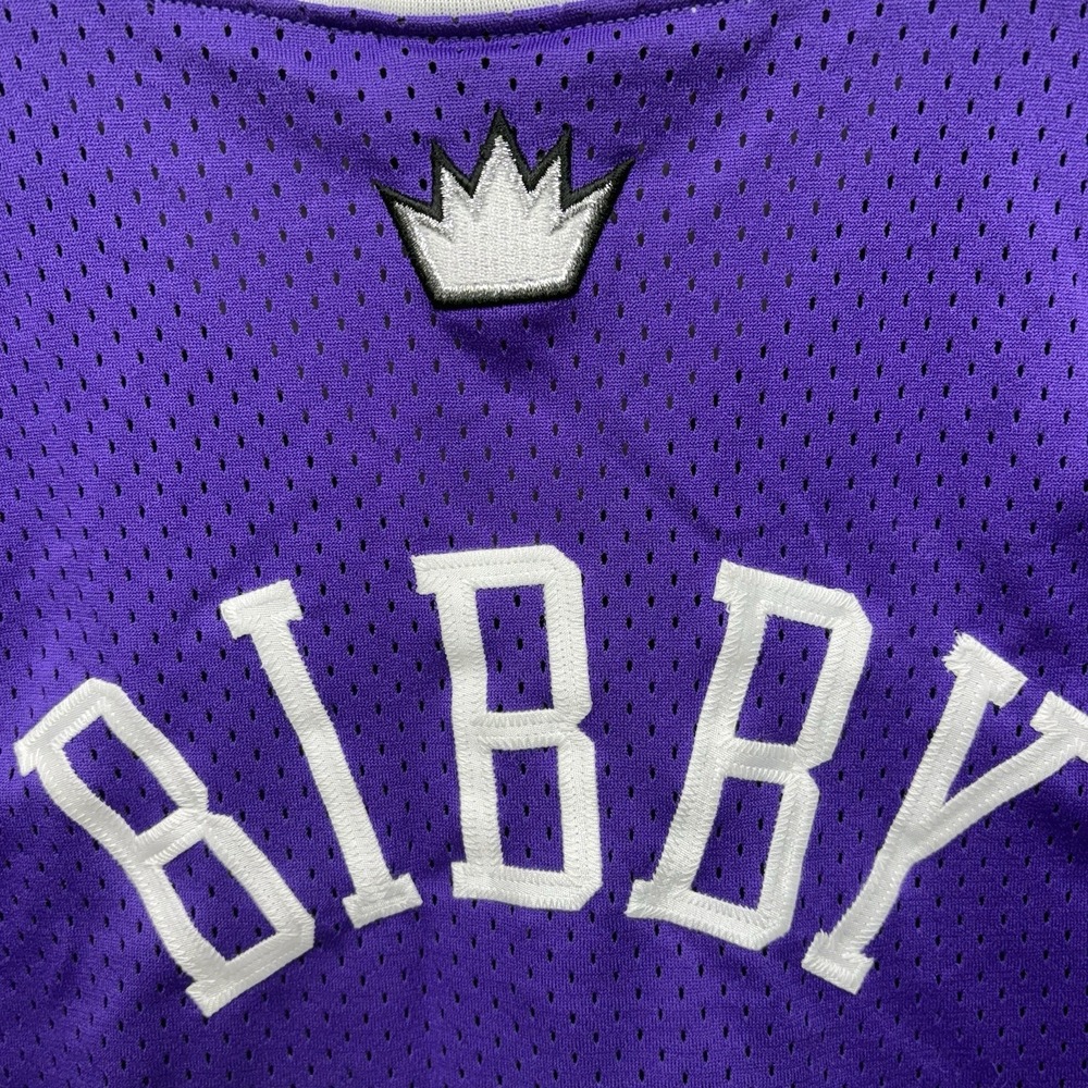 Nike Team Sacramento Kings Mike Bibby Basketball Jersey Mens 2XL Purple NBA Mesh - Picture 9 of 11